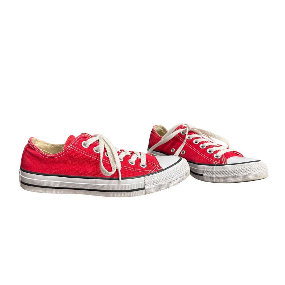 Converse Chuck Taylor All Star Low Top Red Canvas Sneakers M9696 Womens 7 Mens 5